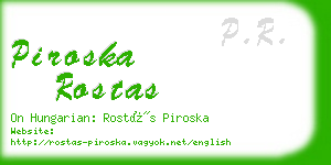 piroska rostas business card